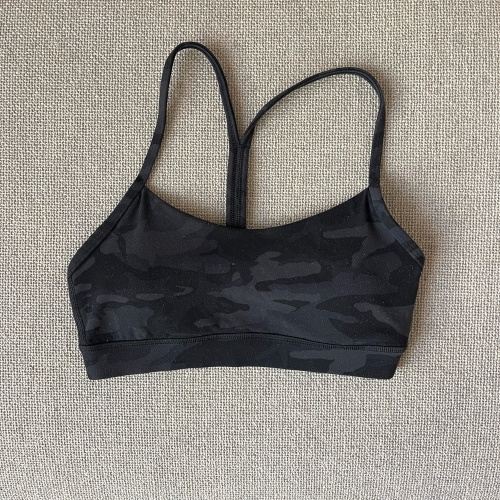 Black Camo Flow Y Bra